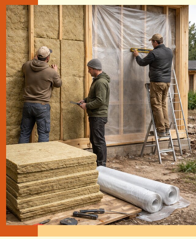 Утепление каркасного дома в Гатчине под ключ с гарантией качества