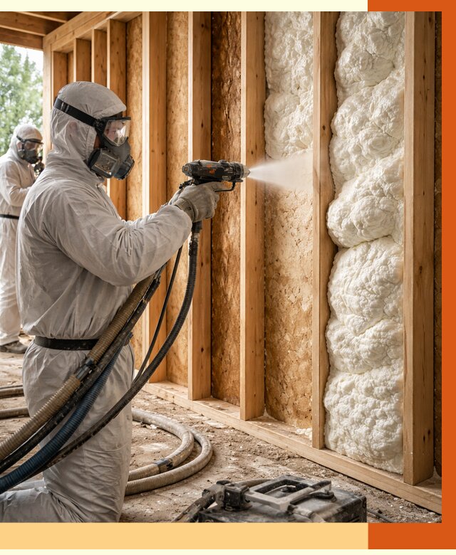 Утепление каркасного дома ППУ в Гатчине от 2877 руб./м2 — работа под ключ | ТепломастерГтч