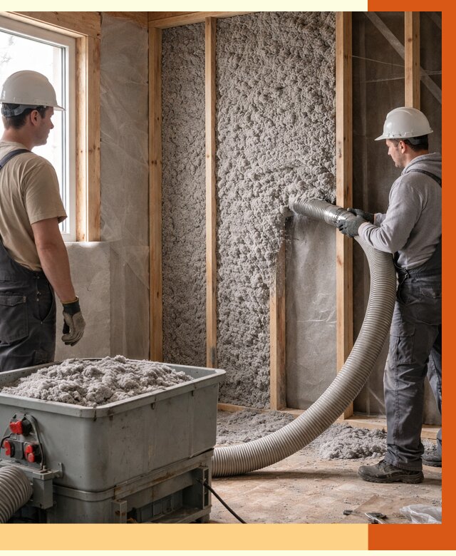 Утепление каркасного дома эковатой в Гатчине от 1850 руб. | ТепломастерГтч