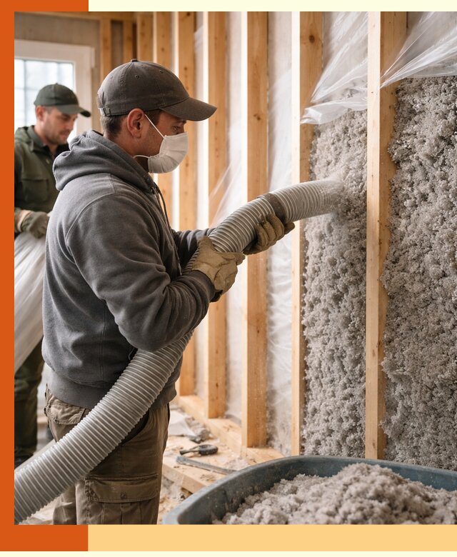 Утепление каркасного дома эковатой в Гатчине — качественно и надолго