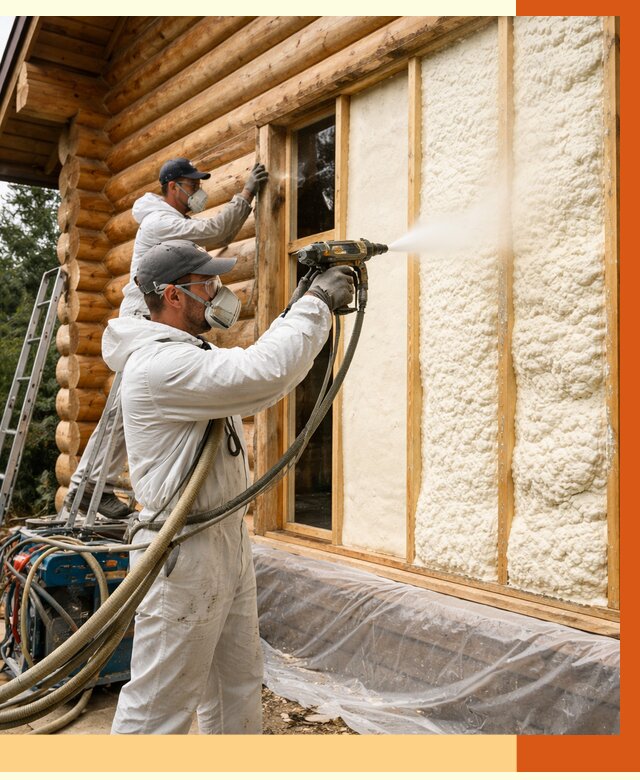 Утепление деревянного дома ППУ в Гатчине от 4316 руб/м2 | ТепломастерГтч — под ключ