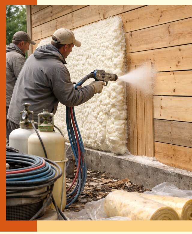 Утепление деревянного дома пенополиуретаном в Гатчине