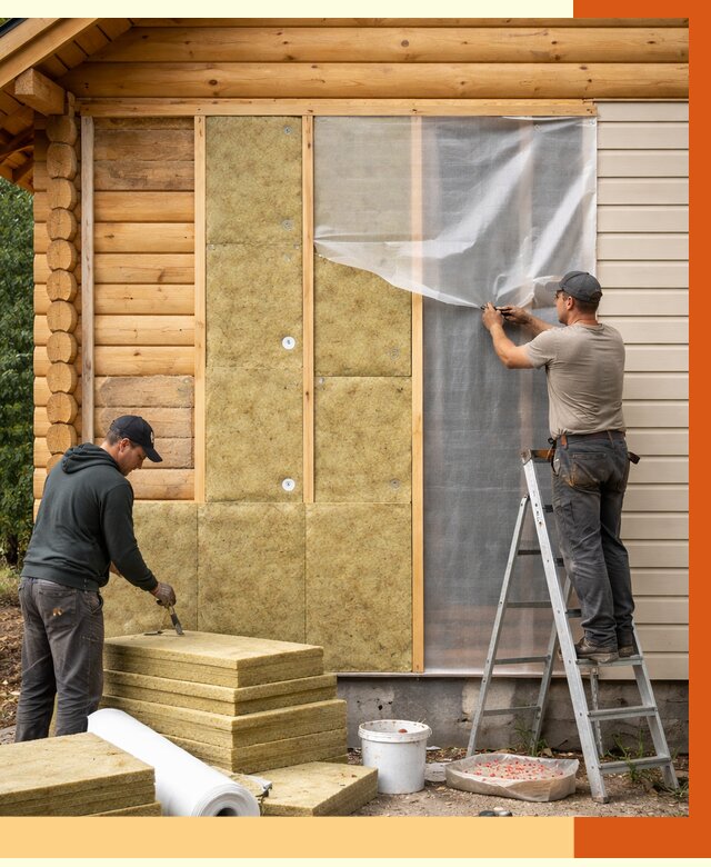 Утепление дома из бруса в Гатчине от 3854 руб./м2 — работы под ключ | ТепломастерГтч