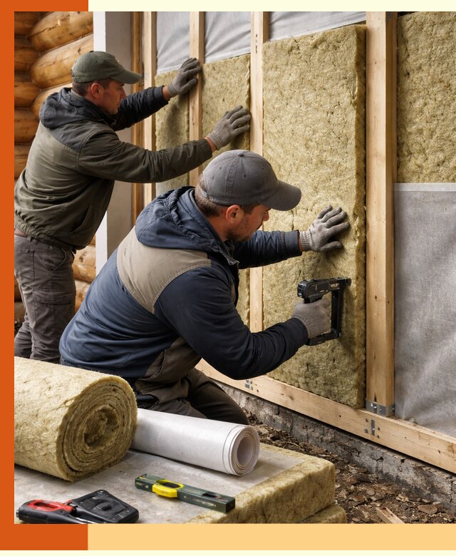 Утепление бревенчатого дома под ключ в Гатчине