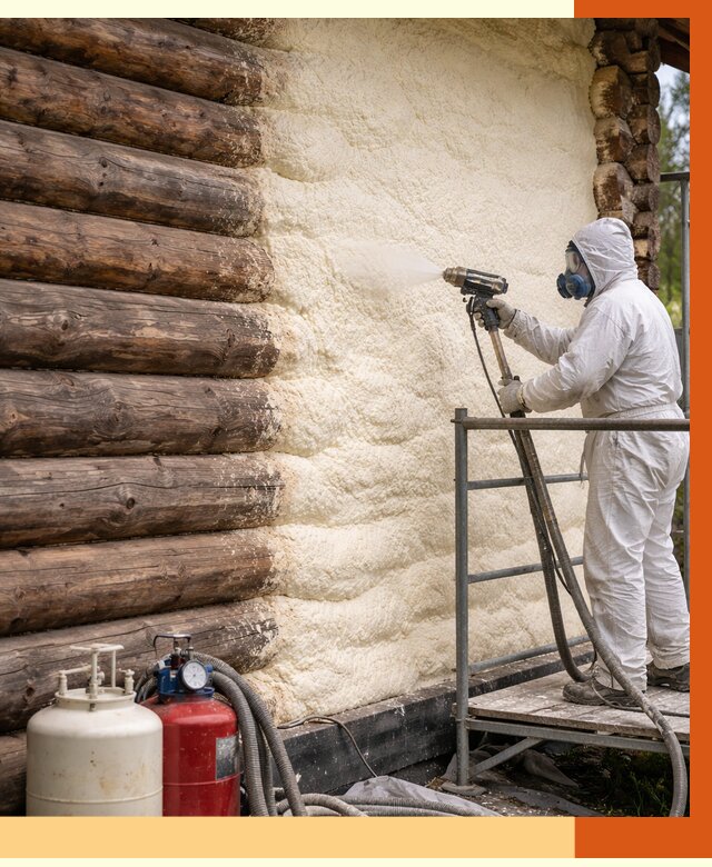 Утепление бревенчатого дома ППУ в Гатчине под ключ от 6423 руб. | ТепломастерГтч