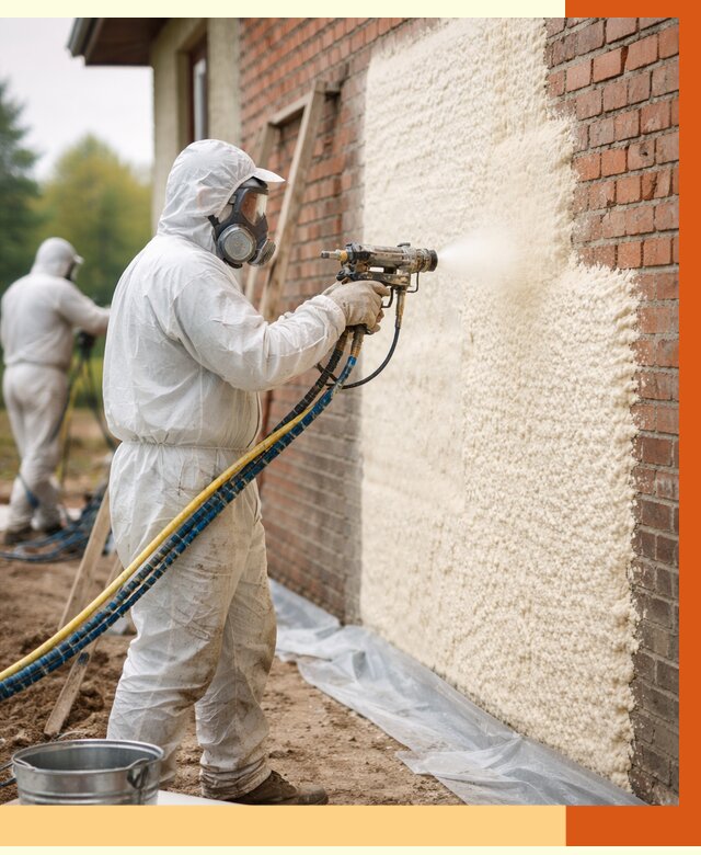 Утепление кирпичного дома ППУ в Гатчине под ключ от 6679 руб. | ТепломастерГтч