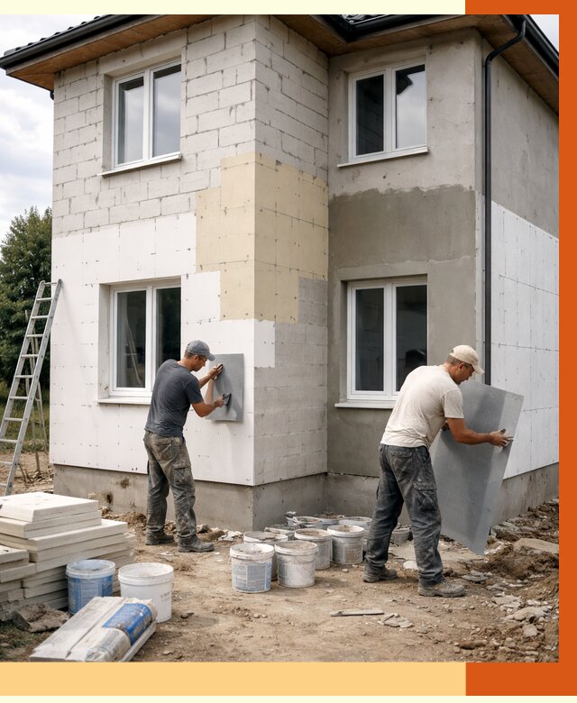 Утепление дома из газобетона в Гатчине от 4316 руб./м² — заказать у ТепломастерГтч