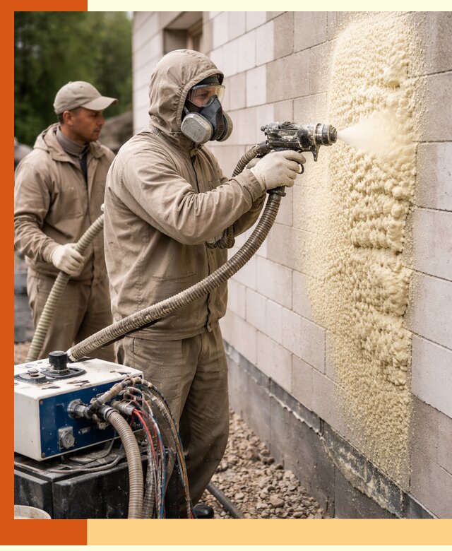 Утепление дома из газобетона ППУ в Гатчине — надежная теплоизоляция