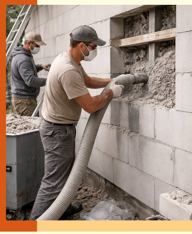 Утепление дома из газобетона эковатой в Гатчине