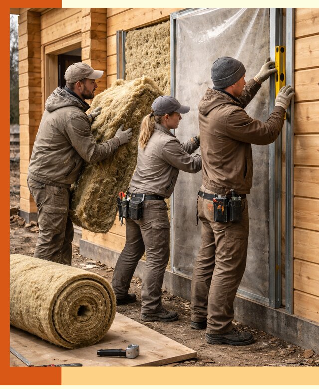 Утепление дома из двойного бруса в Гатчине качественно и надёжно