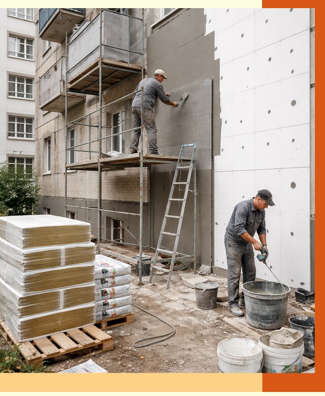 Утепление квартиры снаружи в Гатчине от 6320 руб/м2 под ключ | ТепломастерГтч