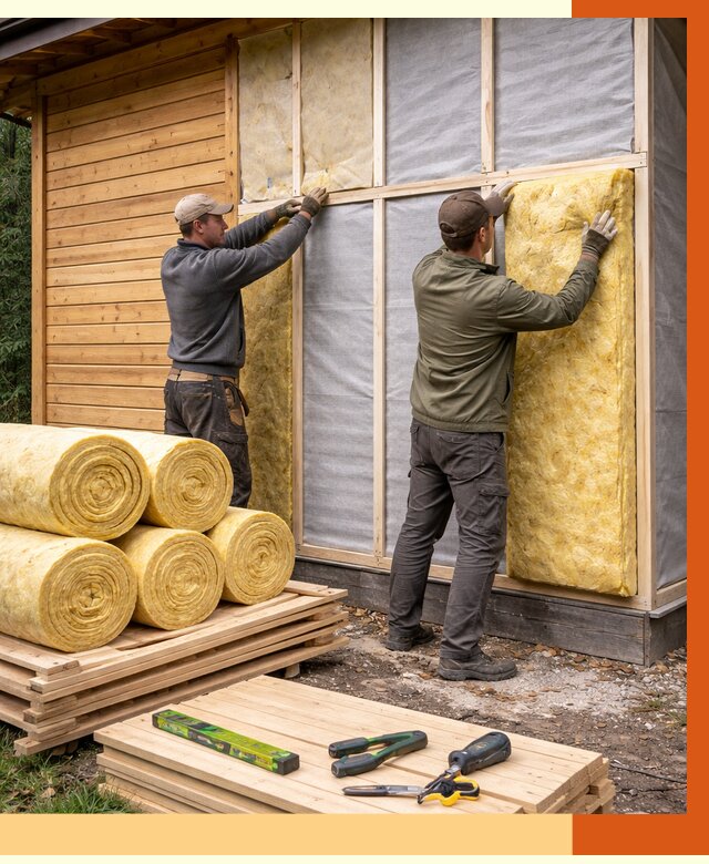 Утепление бани снаружи в Гатчине от 87346 руб. под ключ | ТепломастерГтч