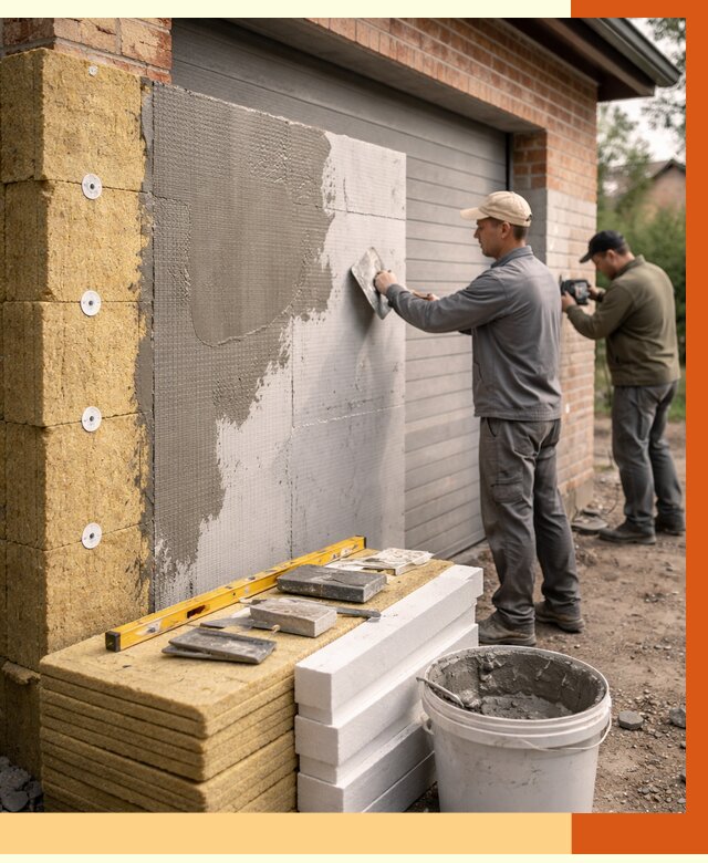 Утепление гаража снаружи в Гатчине от 4316 руб. за м2 — наружное утепление под ключ | ТепломастерГтч