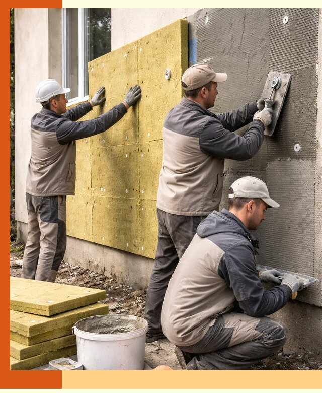 Утепление фасада под штукатурку в Гатчине — энергоэффективная технология