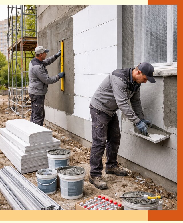 Утепление фасада и стен снаружи в Гатчине от 4316 руб. | ТепломастерГтч