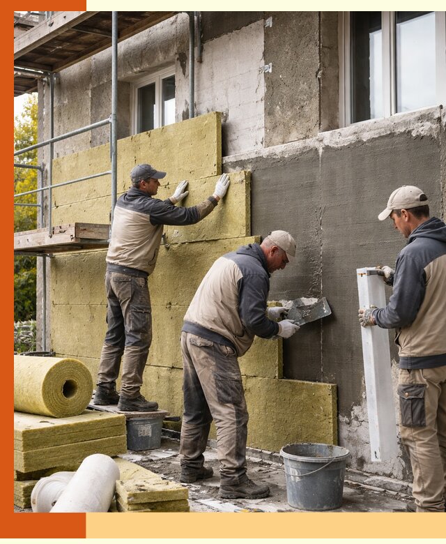 Утепление фасада зданий и домов в Гатчине