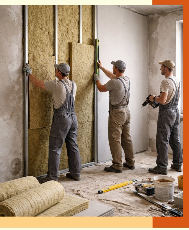 Утепление стен изнутри в Гатчине от 2312 руб/м² под ключ | ТепломастерГтч