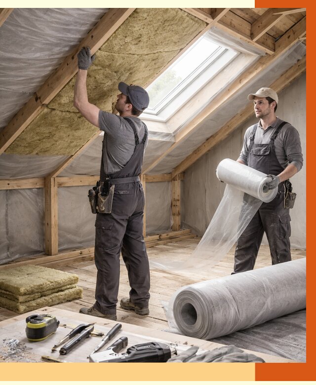 Утепление крыши изнутри мансарды в Гатчине от 4316 руб./м² | ТепломастерГтч