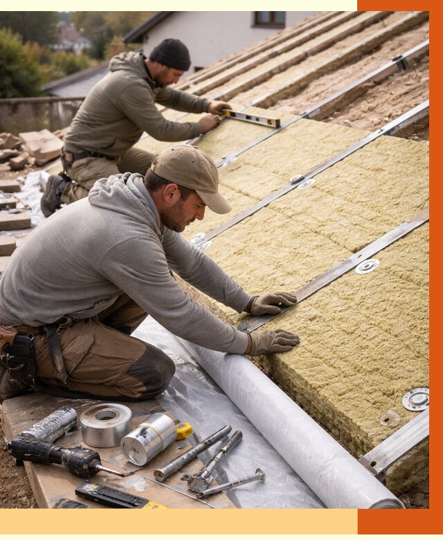 Утепление крыши снаружи в Гатчине под ключ от 1233 руб./м2 | ТепломастерГтч