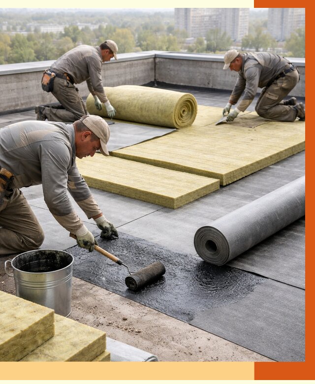 Утепление плоской крыши в Гатчине от 7399 руб./м2 под ключ | ТепломастерГтч