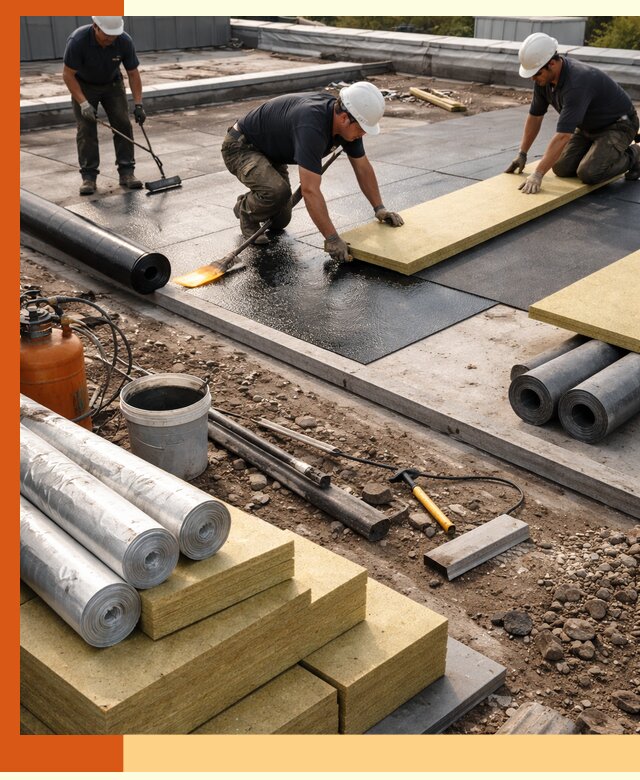 Утепление плоской крыши в Гатчине — надежная теплоизоляция и герметизация