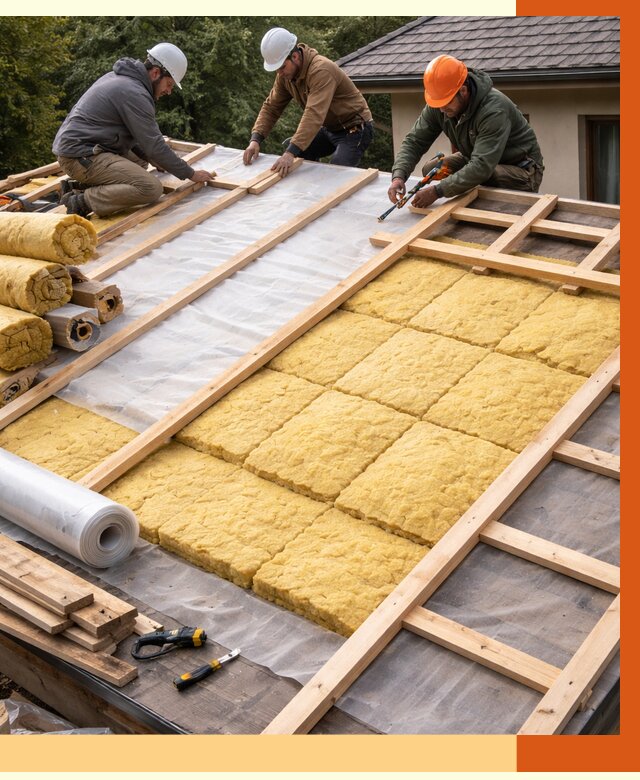 Утепление скатной крыши в Гатчине от 1285 руб./м2 под ключ | ТепломастерГтч