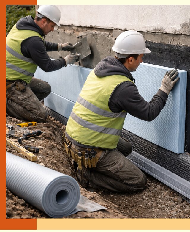 Утепление фундамента снаружи в Гатчине — профессиональная теплоизоляция