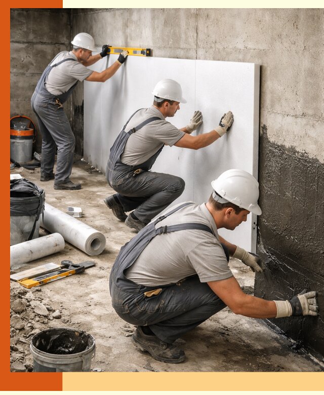 Утепление фундамента изнутри профессионально в Гатчине