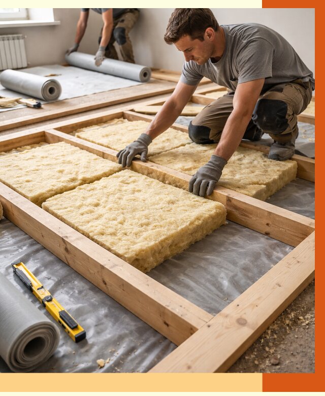 Утепление деревянного пола в Гатчине от 1541 руб./м2 под ключ | ТепломастерГтч