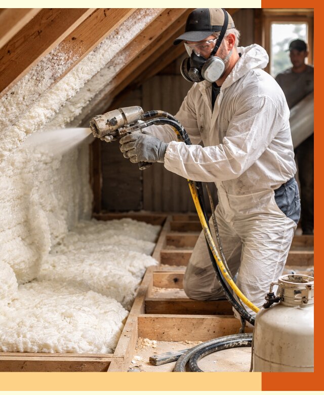 Утепление чердака ППУ в Гатчине от 8858 руб./м2 — услуга под ключ | ТепломастерГтч