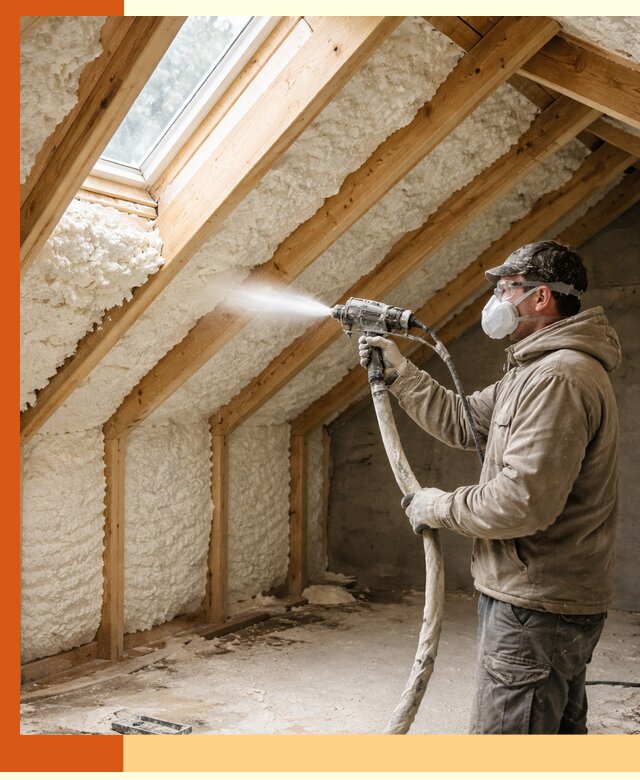 Утепление мансарды ППУ в Гатчине быстро и надежно