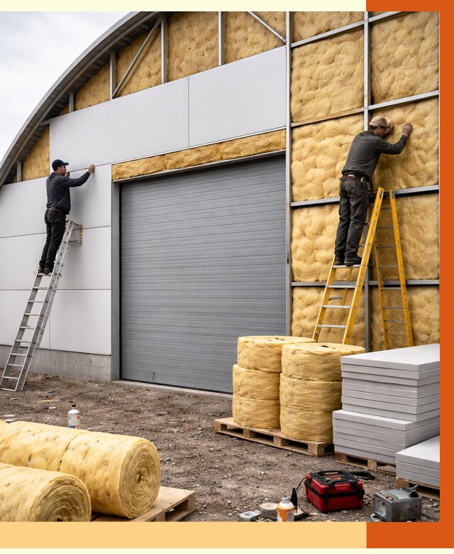 Утепление ангара пенополиуретаном в Гатчине от 7399 руб./м² — комплекс от ТепломастерГтч