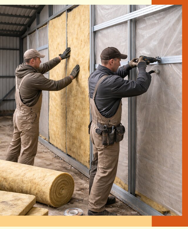 Утепление металлического ангара в Гатчине от 4881 руб/м2 — услуги под ключ | ТепломастерГтч