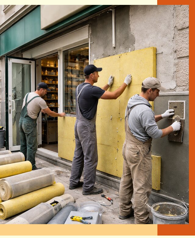 Утепление магазина в Гатчине от 4624 руб/м2 — цена, стены и снаружи | ТепломастерГтч