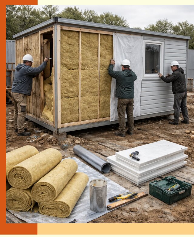 Утепление строительной бытовки под ключ в Гатчине для любых условий
