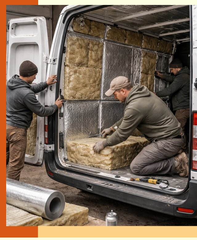Утепление фургона в Гатчине: профессиональная теплоизоляция и шумоизоляция