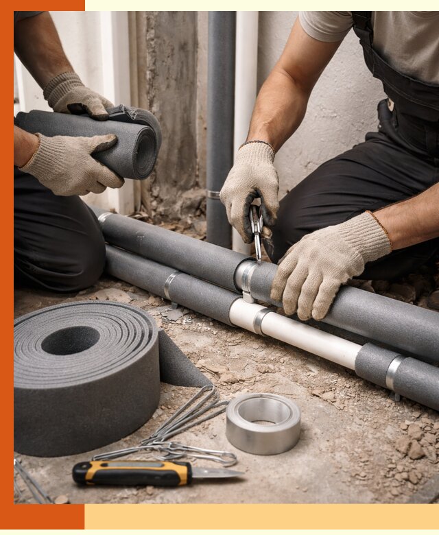 Утепление труб водоснабжения в Гатчине — монтаж и защита сети