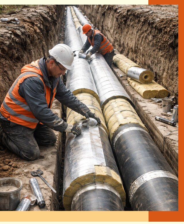 Утепление теплотрассы в Гатчине от 4624 руб./м2 — ппу и комплексная изоляция | ТепломастерГтч