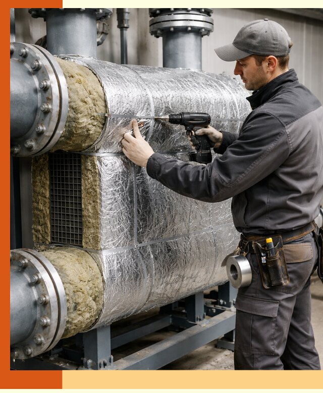 Утепление теплообменника в Гатчине — профессиональная теплоизоляция оборудования