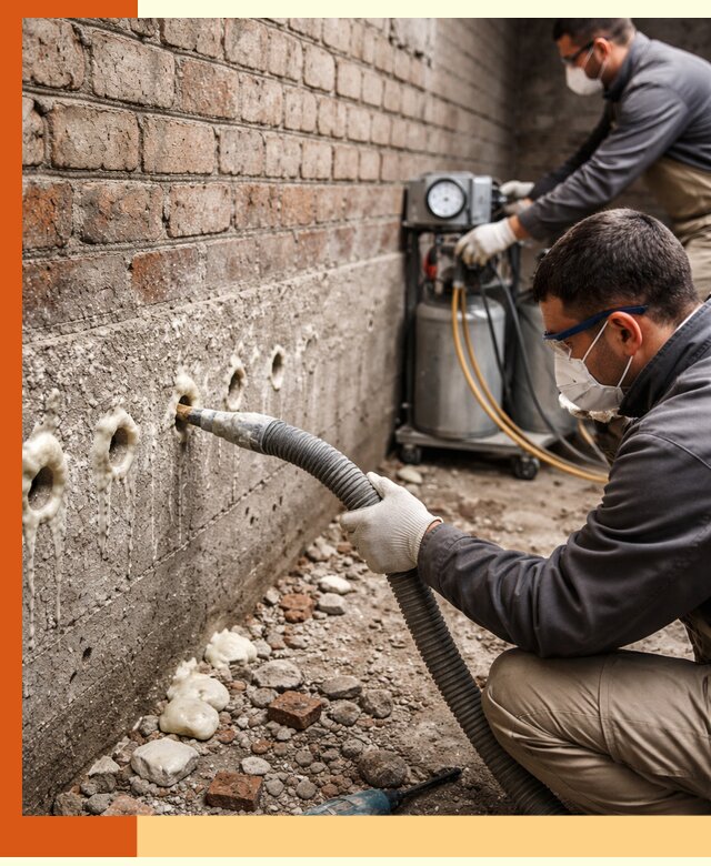 Заполнение колодцевой кладки ППУ в Гатчине быстро и герметично