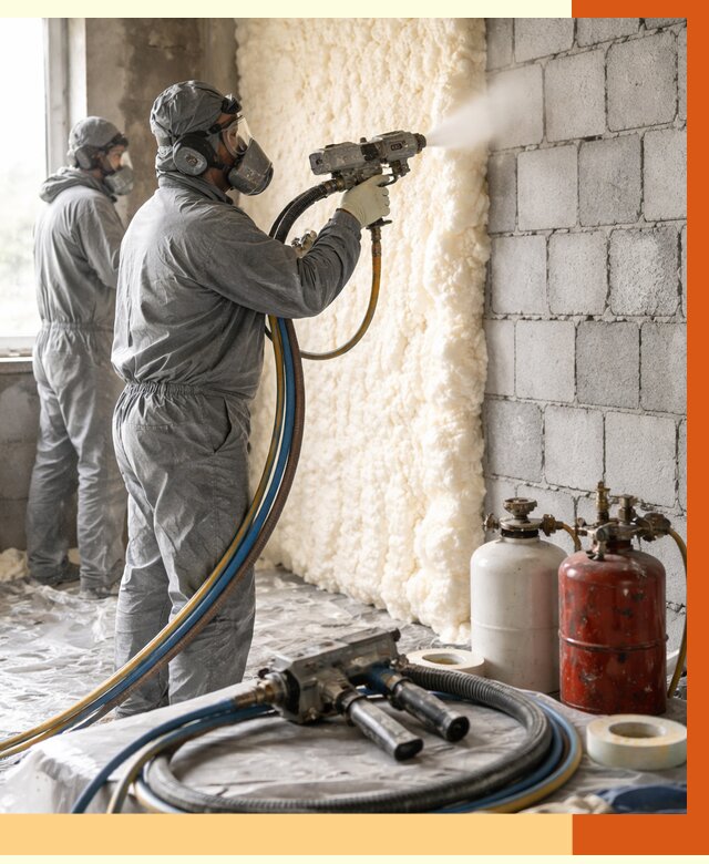 Утепление блочной стены ППУ в Гатчине от 4367 руб./м² — ТепломастерГтч