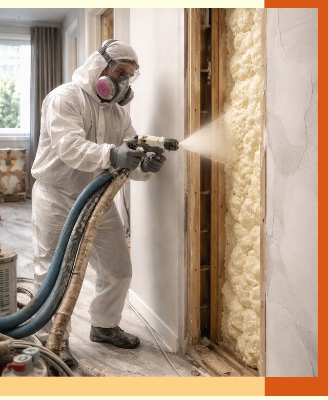 Межстеновое утепление ППУ в Гатчине от 2826 руб/м2 — межстенное утепление под ключ | ТепломастерГтч