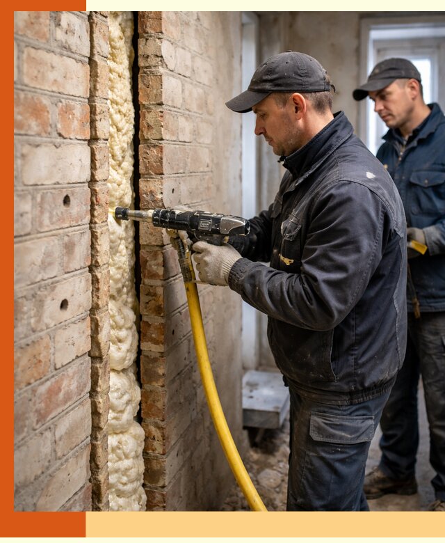 Межстеновое утепление пенополиуретаном в Гатчине