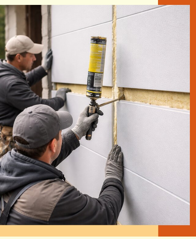 Утепление сэндвич панелей ППУ в Гатчине от 4316 руб. за м2 | ТепломастерГтч