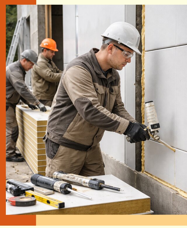 Утепление сэндвич-панелей пенополиуретаном в Гатчине