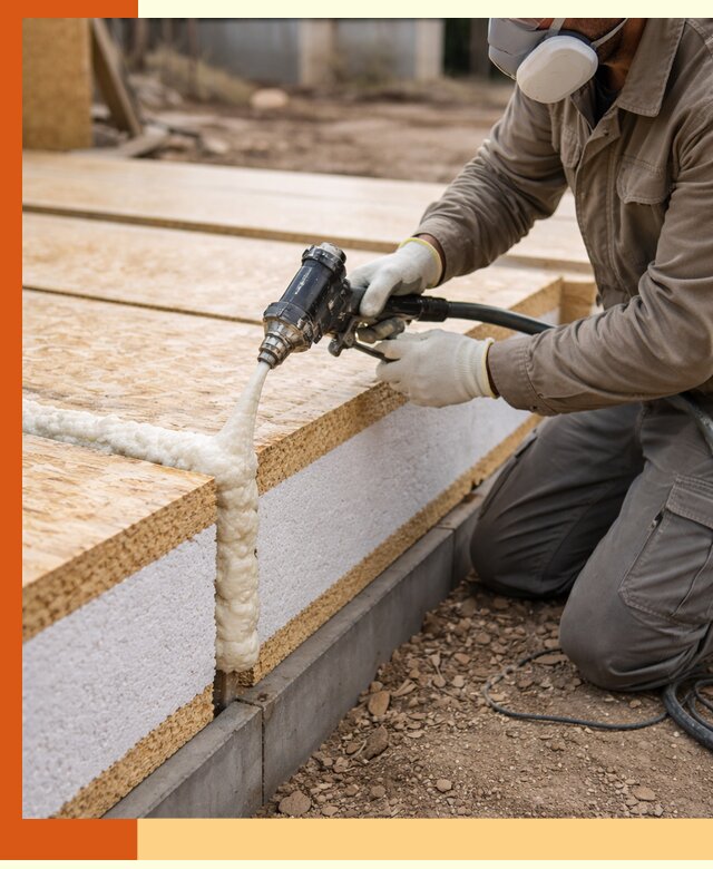 Утепление СИП-панелей пенополиуретаном (ППУ) в Гатчине