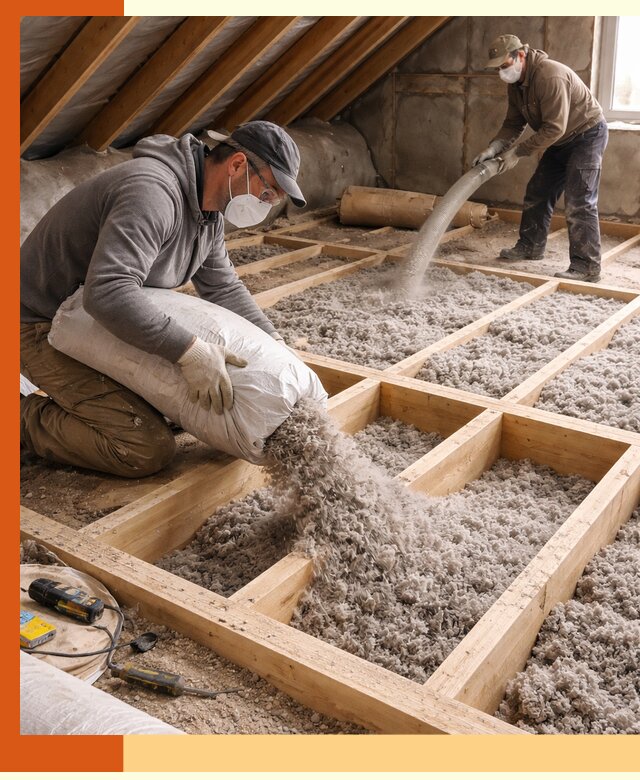 Заполнение полостей чердачного перекрытия в Гатчине качественно и надёжно