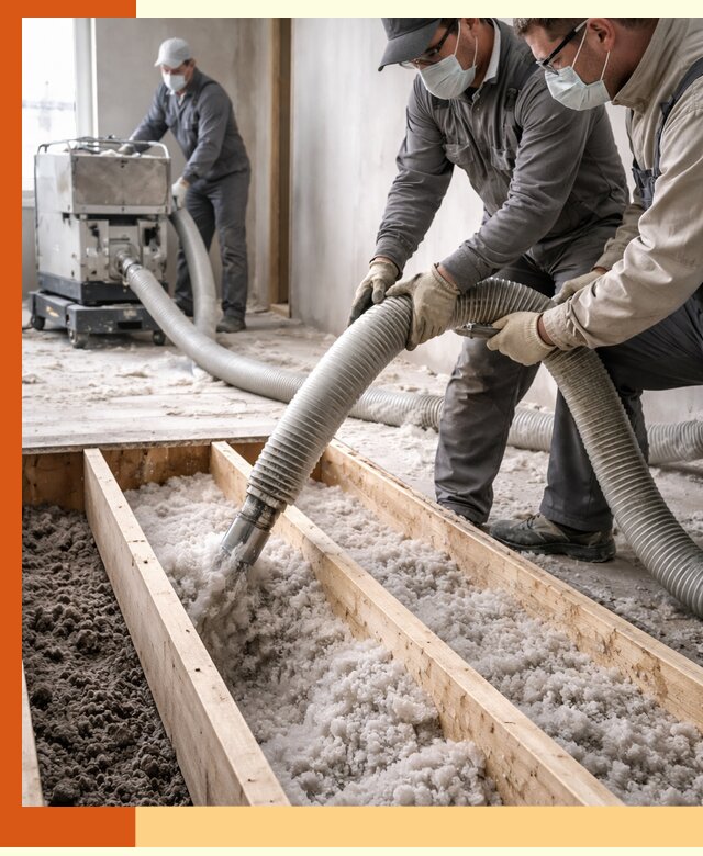 Заполнение полостей межэтажного перекрытия в Гатчине эффективно и герметично