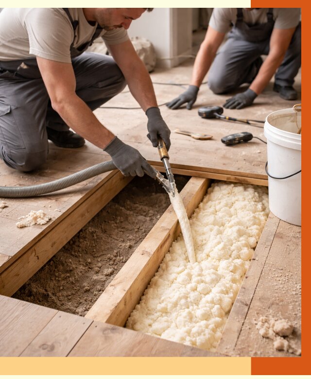 Заполнение пустот пола в Гатчине от 2775 руб. — утепление пустот пола под ключ | ТепломастерГтч