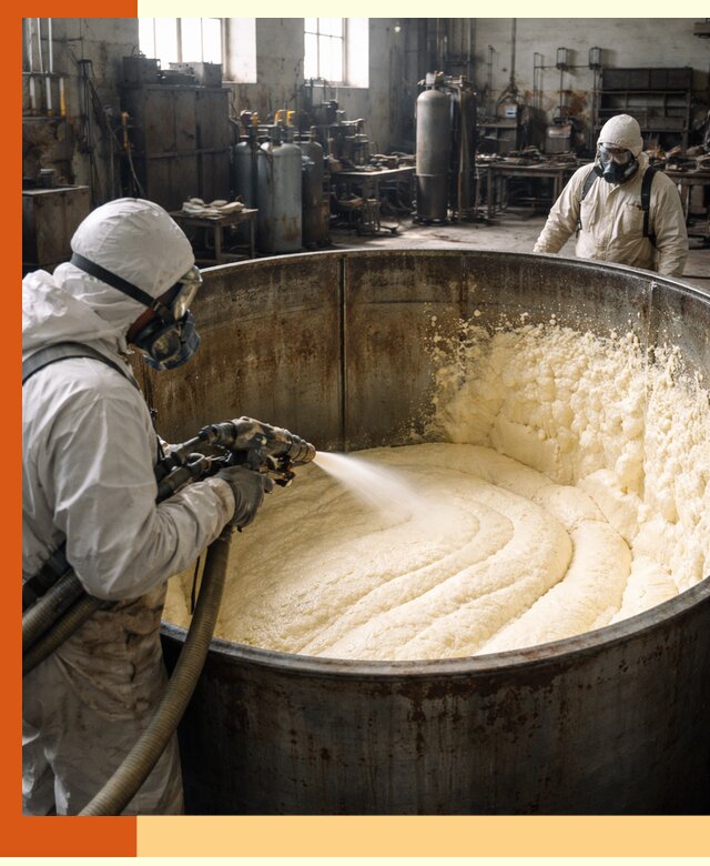 Заливка ппу в емкости с полной изоляцией и герметизацией в Гатчине